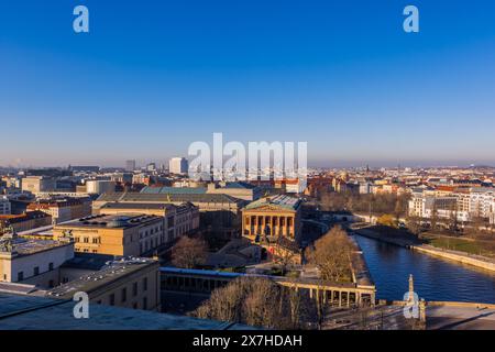 Vista panoramica aerea del centro di Berlino dalla cattedrale di Berlino Foto Stock