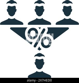 Icona tasso di conversione. Icona monocromatica Simple User Behavior per modelli, Web design e infografiche Illustrazione Vettoriale
