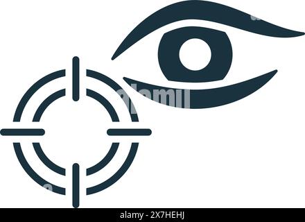 Icona Eye-Tracking. Icona monocromatica Simple User Behavior per modelli, Web design e infografiche Illustrazione Vettoriale