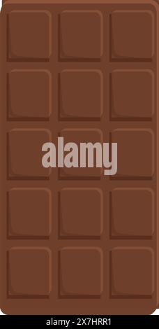 Immagine isolata di una barretta di cioccolato fondente, perfetta per i concetti dolciari Illustrazione Vettoriale