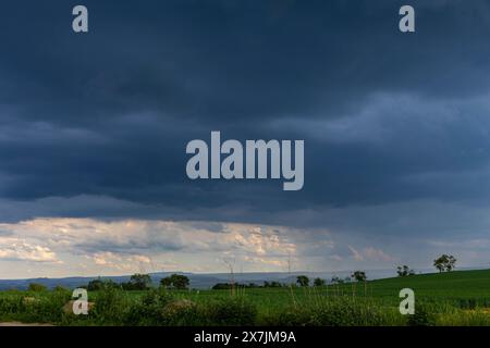 Unwetter am Triebenberg bei Dresden Ein starkes Gewitter zog am Nachmittag über Dresden hinweg. Dresda Sachsen Deutschland *** temporale sul Triebenberg vicino a Dresda Un forte temporale passò sopra Dresda nel pomeriggio Dresda Sassonia Germania Foto Stock