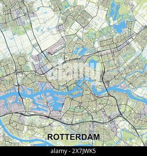 Rotterdam, Paesi Bassi poster mappa ART Illustrazione Vettoriale