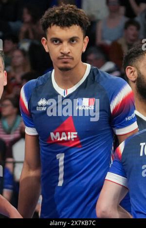 Barthélémy Chinenyeze di Francia durante la partita amichevole internazionale di pallavolo tra Francia e Paesi Bassi del 18 maggio 2024 alla Co'Met Arena di Orléans, Francia - foto Laurent Lairys / DPPI Foto Stock