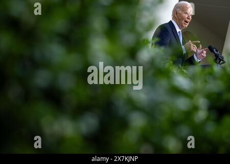 Washington, Stati Uniti. 20 maggio 2024. Il presidente Joe Biden parla durante un ricevimento che celebra il mese ebraico del patrimonio americano alla Casa Bianca di Washington, DC, lunedì 20 maggio 2024. Il Presidente ha ribadito il suo sostegno al popolo ebraico in seguito agli attacchi terroristici del 7 ottobre. Foto di Samuel Corum/UPI credito: UPI/Alamy Live News Foto Stock