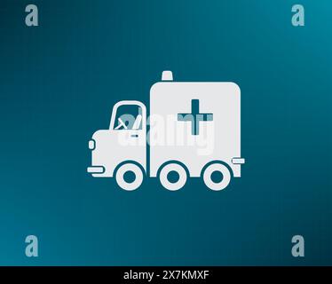Auto dell'ambulanza, icona del vettore. Illustrazione Vettoriale