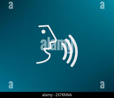 Il volto di una persona parlante, icona vettoriale. Illustrazione Vettoriale