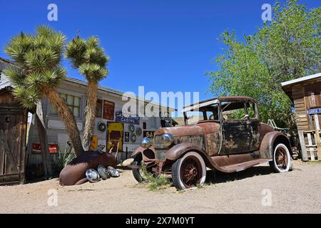 Rusty Ford Model A sulla Route 66, Hackberry General Store, Hackberry, Arizona Foto Stock