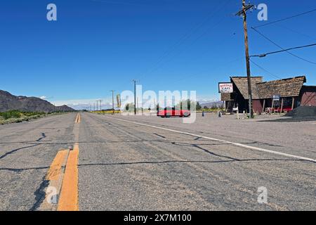 Il leggendario Bagdad Cafe sulla Route 66, dove è stato girato il film fuori Rosenheim, Newberry Springs, California Foto Stock