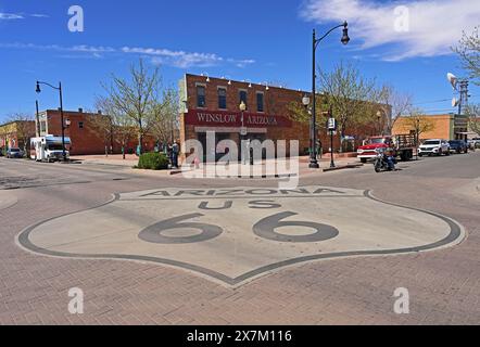 Il famoso angolo di Winslow, Arizona, cantato dalla rock band Eagles nella canzone Take IT Easy, Route 66, Winslow, Arizona Foto Stock