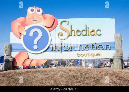 Cartellone informativo Shediac a New Brunswick, Canada Foto Stock