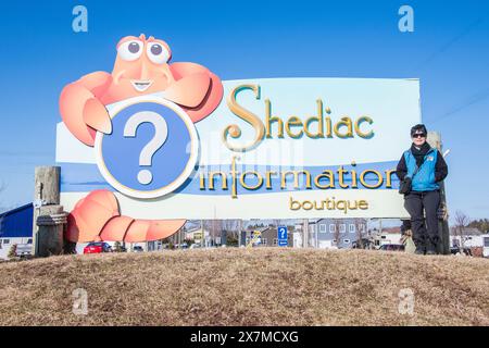 Cartellone informativo Shediac a New Brunswick, Canada Foto Stock