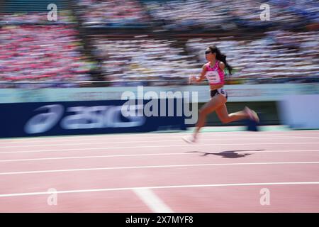 Kobe, Giappone. 21 maggio 2024. Jiang Yunfei della Cina gareggia durante la finale femminile 400m T47 ai Campionati del mondo di atletica leggera Para che si sono svolti a Kobe, in Giappone, il 21 maggio 2024. Crediti: Zhang Xiaoyu/Xinhua/Alamy Live News Foto Stock