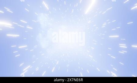 Radiant Ascent: Un viaggio attraverso la luce e le nuvole Foto Stock