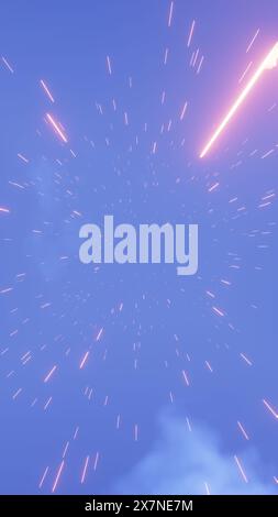 Radiant Ascent: Un viaggio attraverso la luce e le nuvole Foto Stock