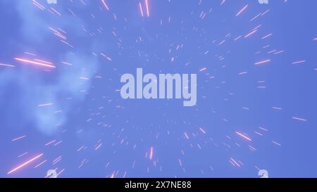 Radiant Ascent: Un viaggio attraverso la luce e le nuvole Foto Stock