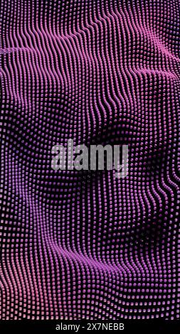 Digital Silk: Il movimento fluido delle onde a maglia viola Foto Stock