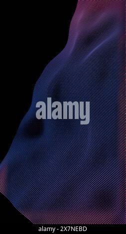 Digital Silk: Il movimento fluido delle onde a maglia viola Foto Stock