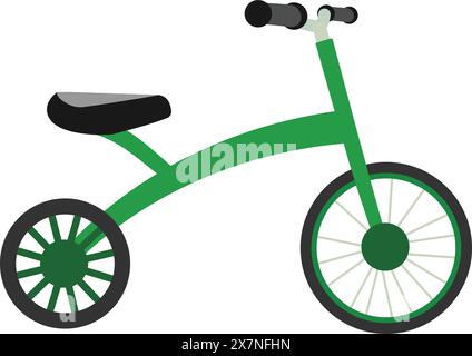 Bicicletta Green Balance isolata sul bianco Illustrazione Vettoriale