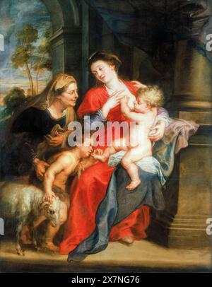 Peter Paul Rubens, la Vergine col bambino con i Santi Elisabetta e Giovanni Battista, pittura ad olio su tela, 1632-1634 Foto Stock