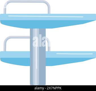 Icona dal design piatto di un trampolino per immersioni da due livelli per le piscine Illustrazione Vettoriale