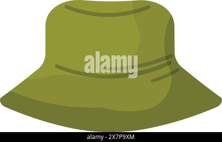 Classico cappello da pesca verde isolato su bianco Illustrazione Vettoriale