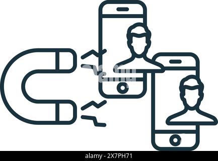 Icona Mobile User Acquisition (acquisizione utente mobile). Icona monocromatica Simple Mobile Marketing and Advertising per modelli, Web design e infografiche Illustrazione Vettoriale
