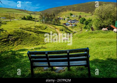 Vista a Wanlockhead, il villaggio più alto della Scozia. Dumfries & Galloway, Scozia Foto Stock