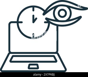 Icona software di tracciamento temporale. Icona monocromatica Simple Remote Work per modelli, Web design e infografiche Illustrazione Vettoriale