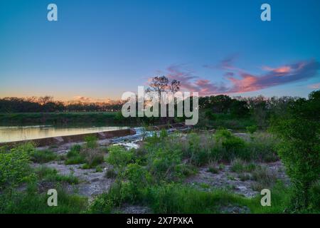 Diga sul fiume Pedernales presso il luogo di nascita di Lyndon B. Johnson. Foto Stock