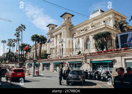 Sanremo, Italia - 25.03.2023: Facciata del famoso casinò di Sanremo Foto Stock