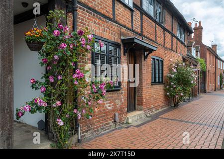 Cottage storici a Rose Street, Wokingham, Berkshire, Inghilterra, Regno Unito Foto Stock