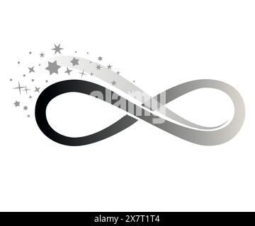 Icona del simbolo senza limiti. Grafica vettoriale su sfondo bianco Illustrazione Vettoriale