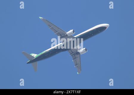 Chiangmai, Thailandia - novembre 25 2023: B-16217 Airbus A321 di EvaAir. Dall'aeroporto di Chiangmai a taipei Taiwan. Foto Stock