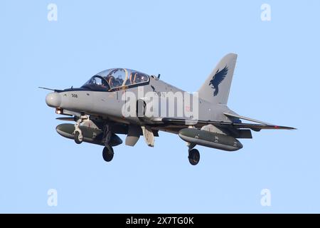 Un ex Hawk T67 della Repubblica di Corea sbarco a RAF Lakenheath. Questi sono ora pilotati da RAVN, un appaltatore civile che fornisce addestramento al combattimento aereo. Foto Stock