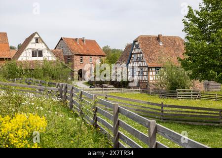 Odenwälder Freilandmuseum di Gottersdorf. // 02.05.2024: Walldürn, Baden-Württemberg, Deutschland *** Museo all'aperto Odenwald di Gottersdorf 02 05 2024 Walldürn, Baden Württemberg, Germania Foto Stock