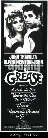 1978 Grease film poster, con John Travolta e Olivia Newton-John, regista: Randal Kleiser Foto Stock