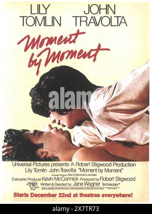 Poster del film Moment by Moment 1978, regista: Jane Wagner, con Lily Tomlin e John Travolta Foto Stock