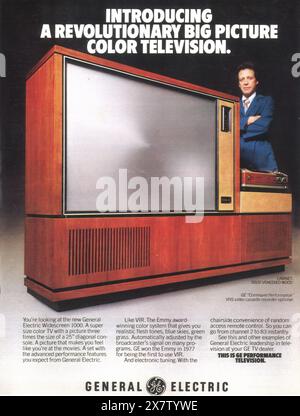 1978 annuncio televisivo GE General Electric Widescreen 1000 - "televisione rivoluzionaria a colori per grandi immagini" Foto Stock