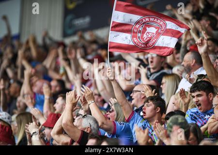 Doncaster, Inghilterra - 18 maggio 2024 - fan della Wigan Warriors Rugby League Betfred Men's Challenge Cup semifinale, Hull Kingston Rovers vs Wigan Warriors all'Eco Power Stadium, Doncaster, UK Dean Williams Foto Stock