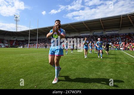 Doncaster, Inghilterra - 18 maggio 2024 - Abbas Miski dei Wigan Warriors. Rugby League Betfred Men's Challenge Cup semifinale, Hull Kingston Rovers vs Wigan Warriors all'Eco Power Stadium, Doncaster, UK Dean Williams Foto Stock