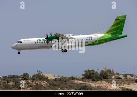 Citilink - Garuda Indonesia ATR-72-600 (ATR 72-212A) (REG: PK-GAE) sul suo volo di ritorno dopo la fine del contratto di locazione. Foto Stock