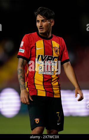 Benevento, Italia. 21 maggio 2024. Lorenzo Carfora in azione durante la partita italiana di calcio di Lega Pro Benevento vs Torres. Crediti: Mario Taddeo/Alamy Live News Foto Stock