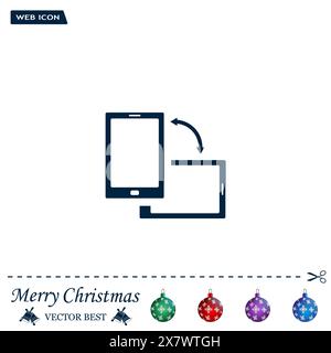 Ruotare le icone dello smartphone o del telefono cellulare o del tablet in Vector Illustrazione Vettoriale