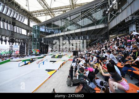 Shanghai, Cina. Credito: MATSUO. 19 maggio 2024. Vista generale skateboard: Serie di qualificazioni olimpiche OQS per la finale di parigi 2024 Men's Street presso Huangpu River Side a Shanghai, Cina. Crediti: MATSUO . K/AFLO SPORT/Alamy Live News Foto Stock