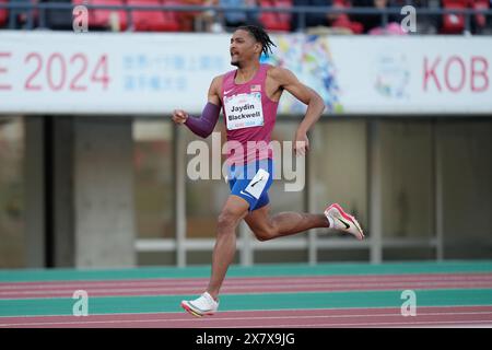 Kobe Giappone. 21 maggio 2024. Jaydin Blackwell (USA), 21 MAGGIO 2024 - Athletics: Men's 400m T38 Final at Kobe Universiade Memorial Stadium durante i Campionati mondiali di atletica leggera di Kobe 2024 a Kobe in Giappone. Crediti: SportsPressJP/AFLO/Alamy Live News Foto Stock