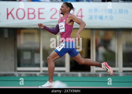 Kobe Giappone. 21 maggio 2024. Jaydin Blackwell (USA), 21 MAGGIO 2024 - Athletics: Men's 400m T38 Final at Kobe Universiade Memorial Stadium durante i Campionati mondiali di atletica leggera di Kobe 2024 a Kobe in Giappone. Crediti: SportsPressJP/AFLO/Alamy Live News Foto Stock