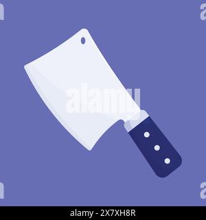 Vettore icona Cleaver. illustrazione del coltello grande del rasoio da cucina. vettore icona coltello a forma di clessidra chef Illustrazione Vettoriale