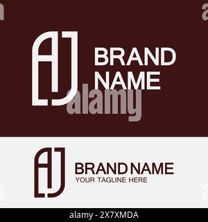 Lettera creativa AJ o JA monogramma semplice design con logo. Illustrazione Vettoriale