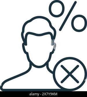 Icona Bounce Rate (velocità di rimbalzo). Icona monocromatica Simple User Behavior per modelli, Web design e infografiche Illustrazione Vettoriale