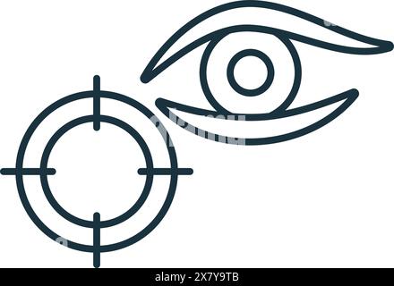 Icona Eye-Tracking. Icona monocromatica Simple User Behavior per modelli, Web design e infografiche Illustrazione Vettoriale